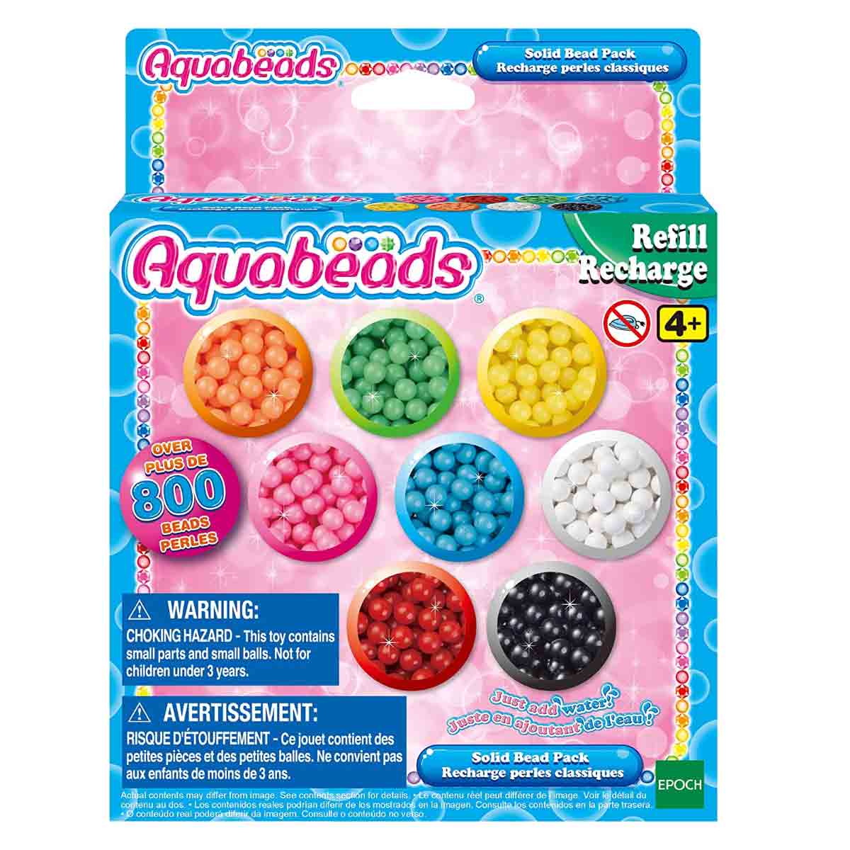 Aquabeads Pack Recambio 800 Abalorios Brillantes – Poly Juguetes