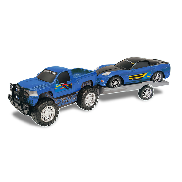 Camión con Remolque y Vehículo (Dos Colores Diferentes)