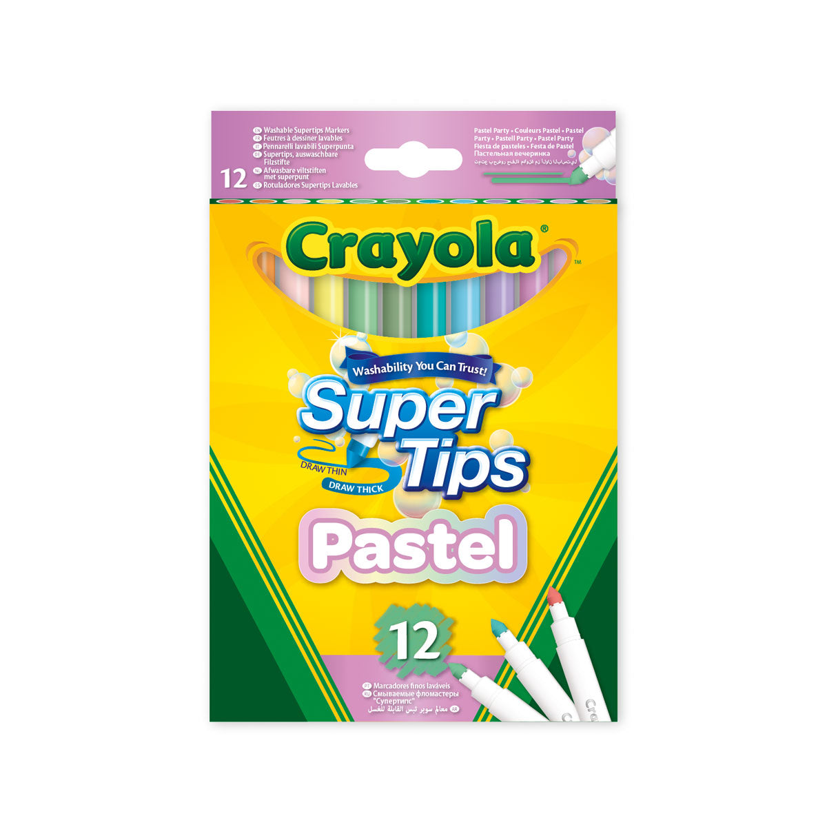 Crayola 12 Rotuladores Pastel Supertips – Poly Juguetes