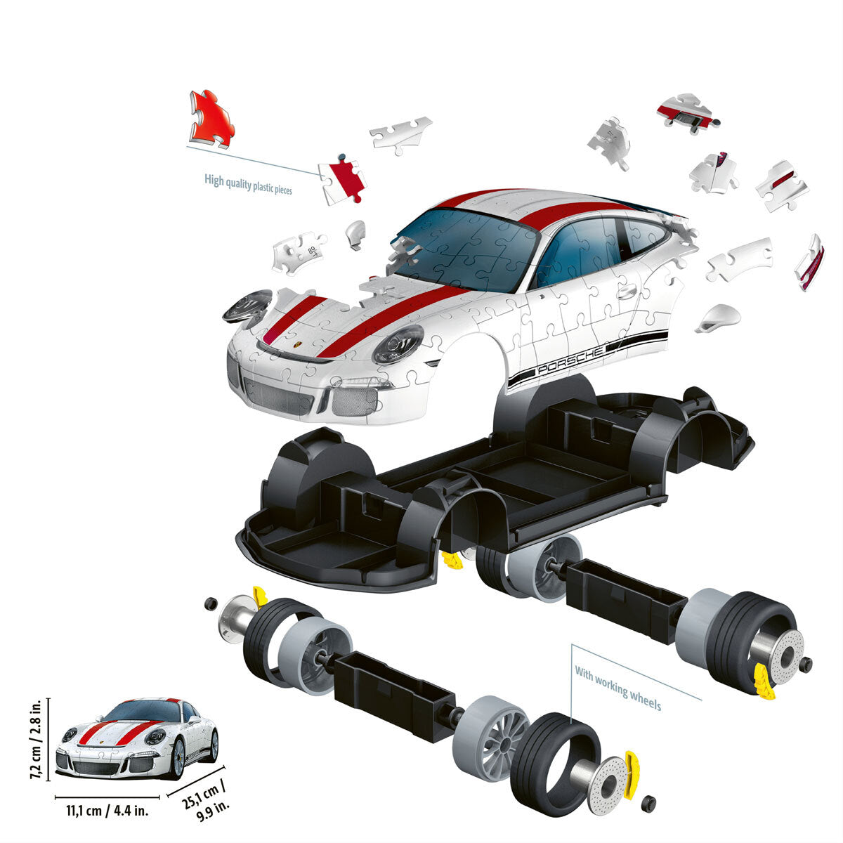 Puzzle 3D Porsche 911 GT3 Cup - Ravensburger - 108 pièces - Cdiscount Jeux  - Jouets