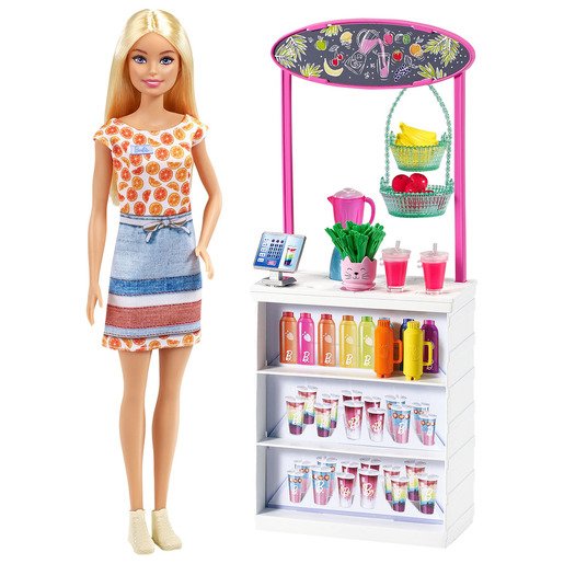 Barbie Puesto De Batidos Con Muñeca Barbie Rubia De 30Cm