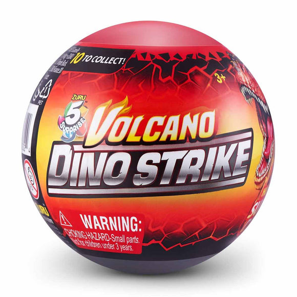 5 Surprise Dino Strike Volcano Cápsula Misteriosa