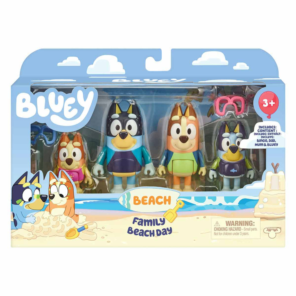 Bluey Pack De 4 Figuras Día En La Playa – Poly Juguetes
