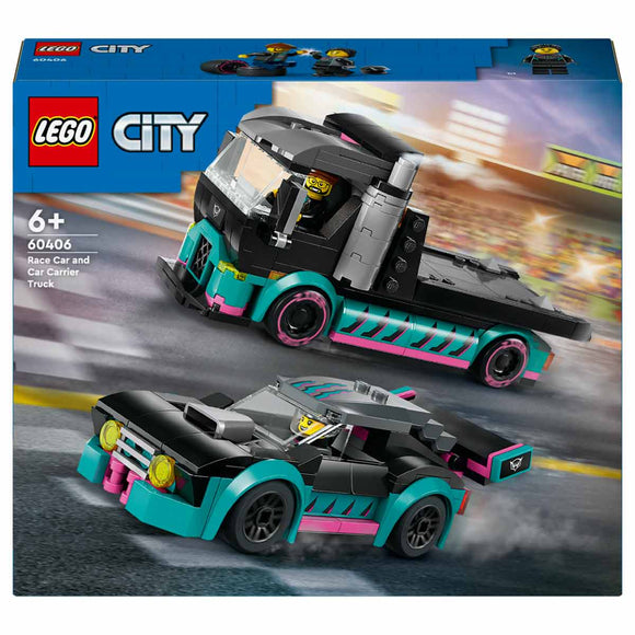 LEGO City Coche de Carreras y Camión de Transporte - 60406