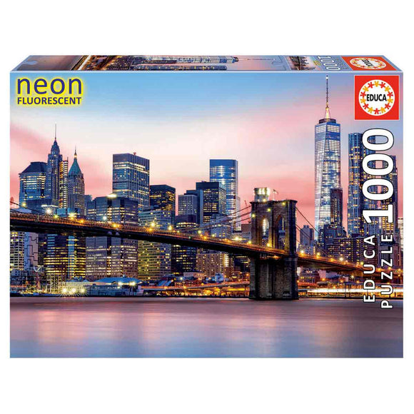 Educa Puzzle Puente de Brooklyn «Neon» 1000 Piezas