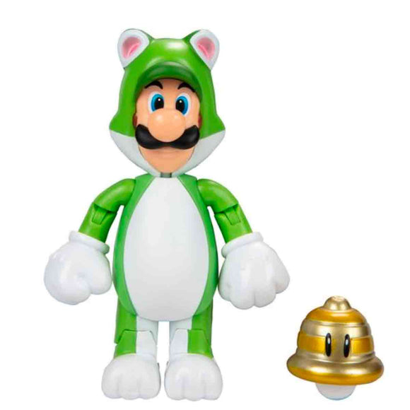 Super Mario Figura 10cm - Luigi Gato con Súper Campana
