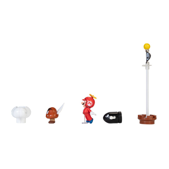 Super Mario Set Diorama y Figura Mario con Hélice