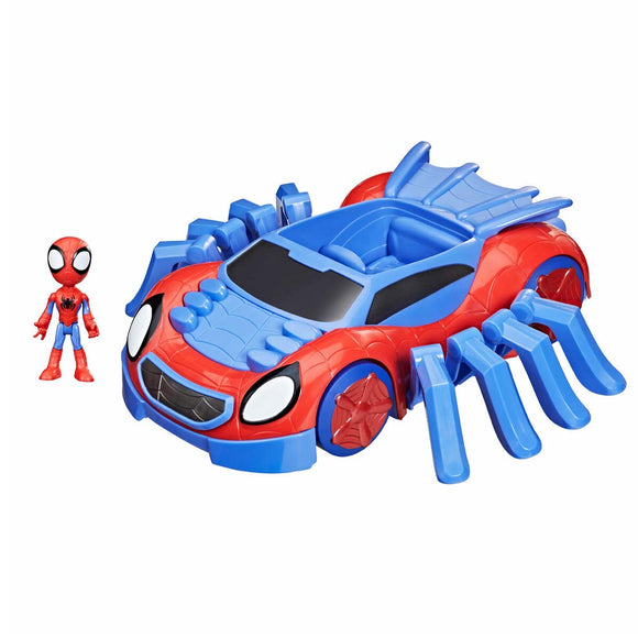 Marvel Spidey y su Superequipo - Vehículo Web-Crawler Definitivo con Figura Spidey 10 cm