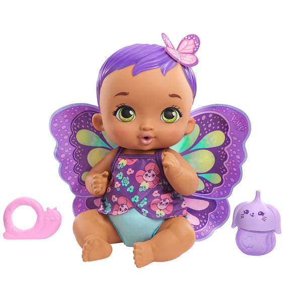 My Garden Baby: Muñeca Bebé Mariposa Alimenta y Cambia - Púrpura