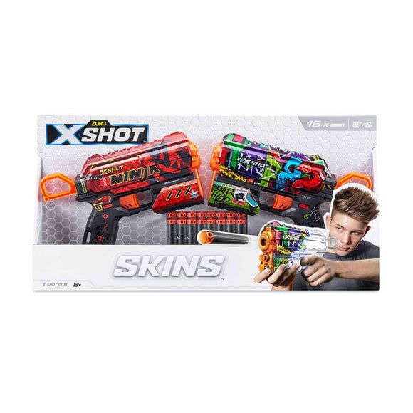 X-Shot Skins: Flux Blaster Pack de 2 Surtido