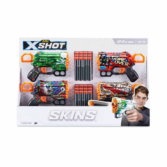 X-Shot Skins: Menace Blaster Pack de 4