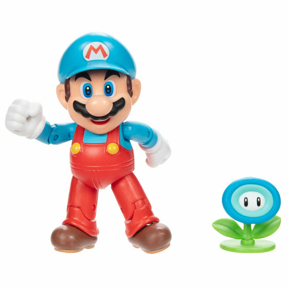 Super Mario Figura 10cm - Mario con Flor de Hielo