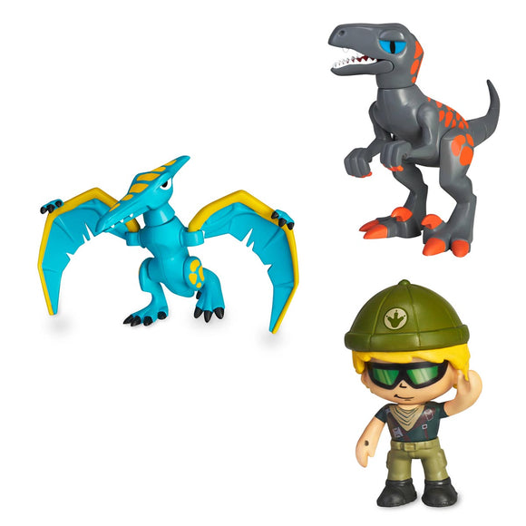 Pinypon Action - Wild - Pack 2 Dinosaurios y 1 Figura